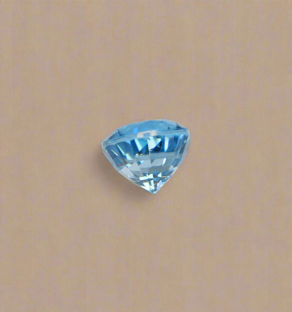 Brilliant Round Blue Zircon - 3.47 Ct
