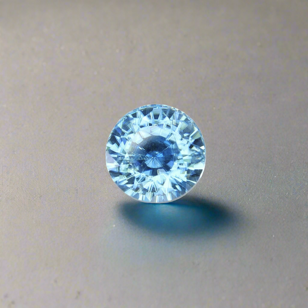 Brilliant Round Blue Zircon - 3.47 Ct