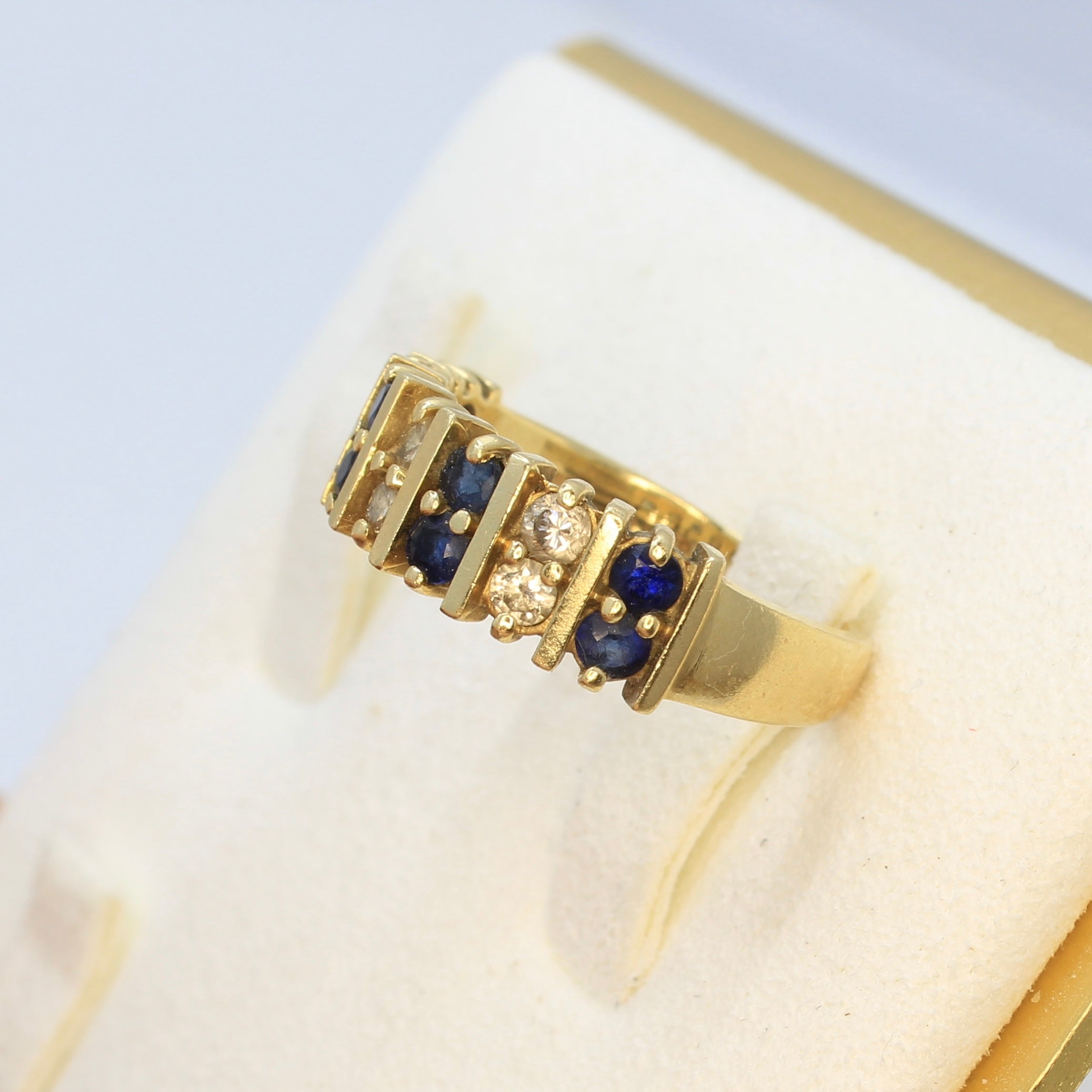 Sapphire Diamond Band Ring