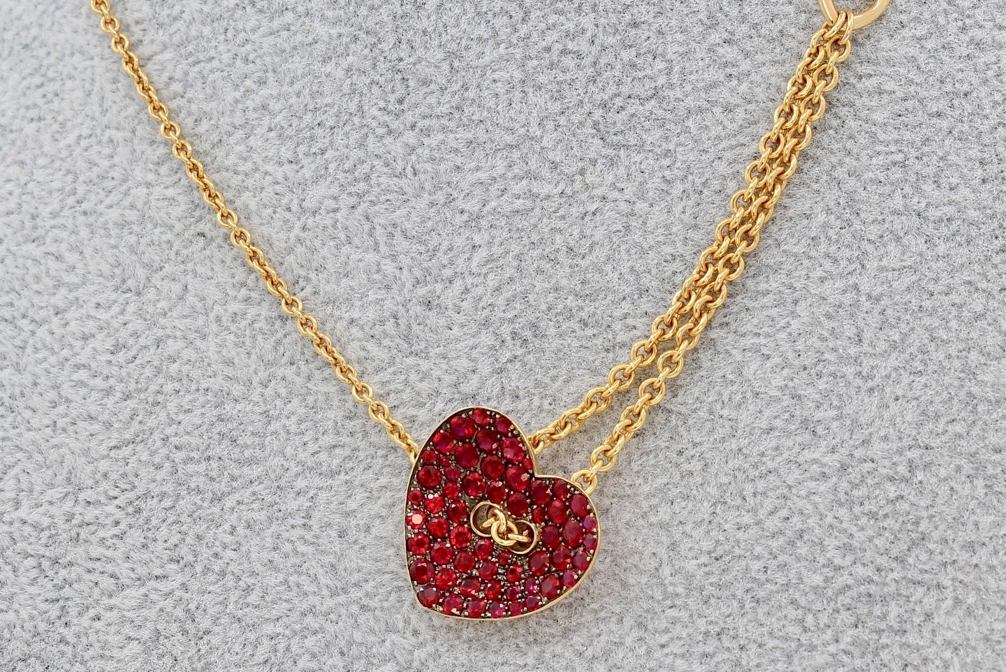 ruby heart rose gold necklace