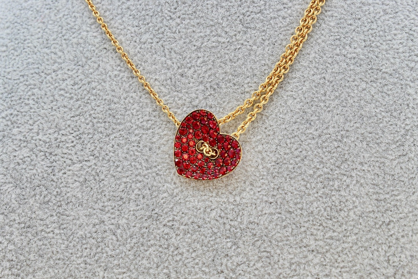 ruby heart rose gold necklace 18k gold