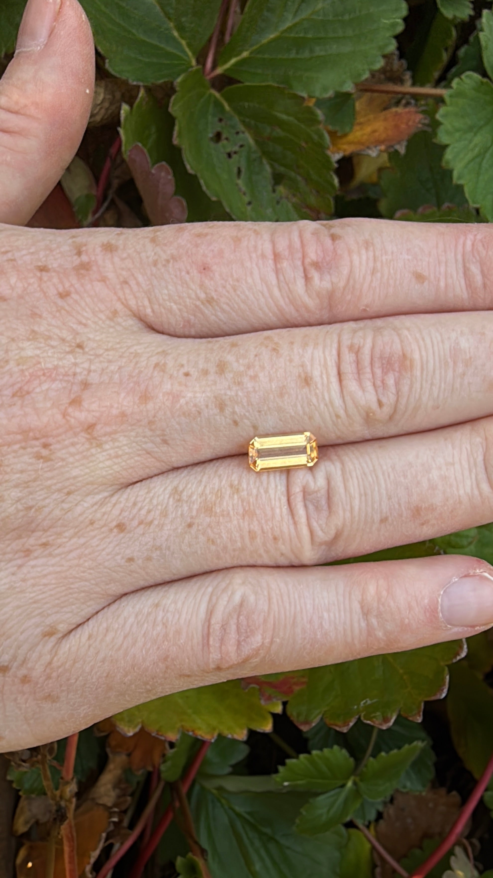 Orange imperial topaz emerald cut