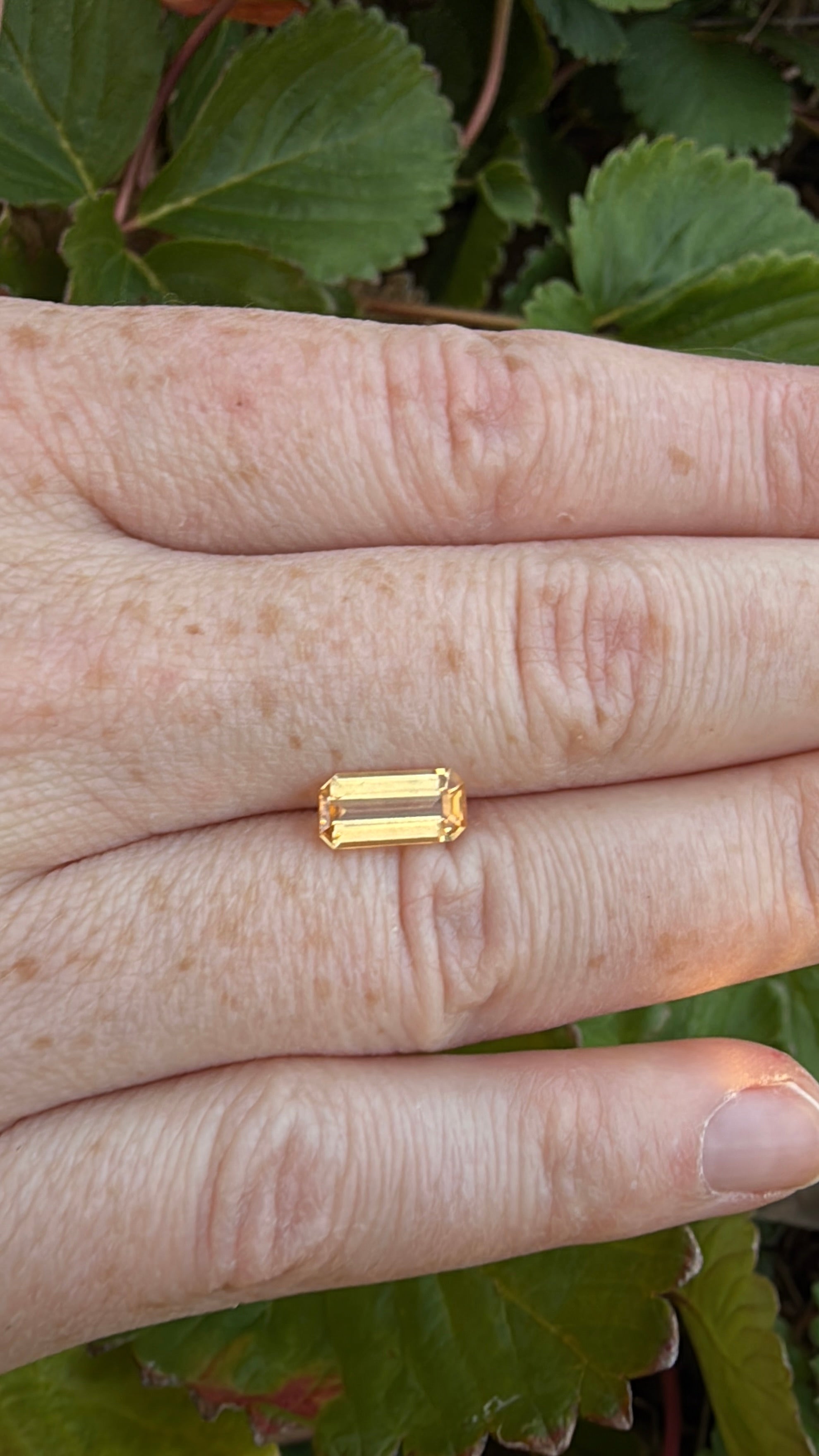 Orange imperial topaz emerald cut