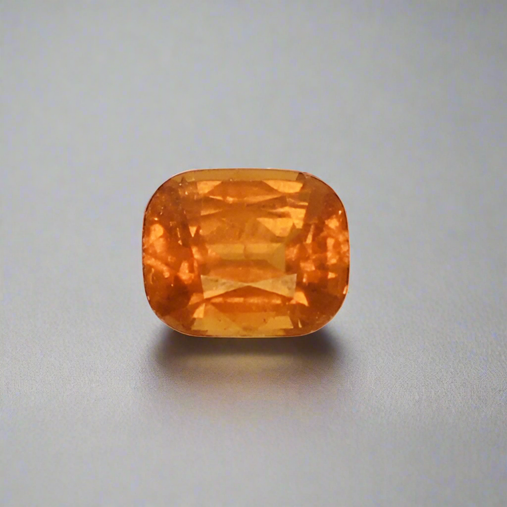 Orange Spessartine garnet cushion cut