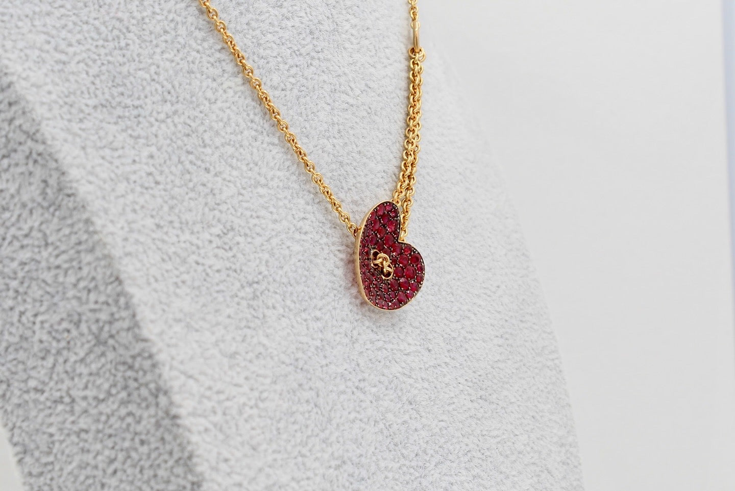 ruby heart rose gold necklace 18k gold