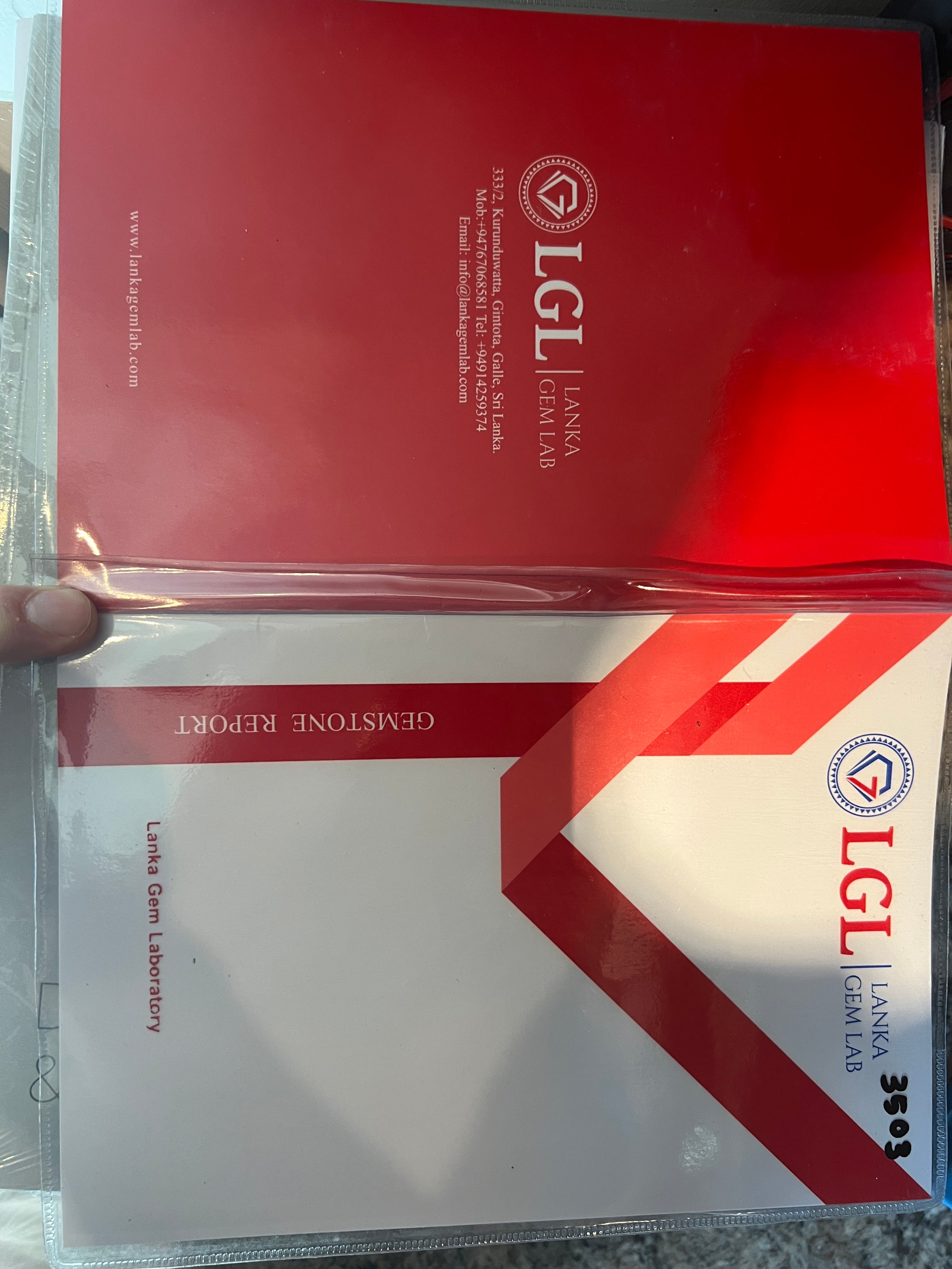 The other side of the lab certificate showing it is from LGL