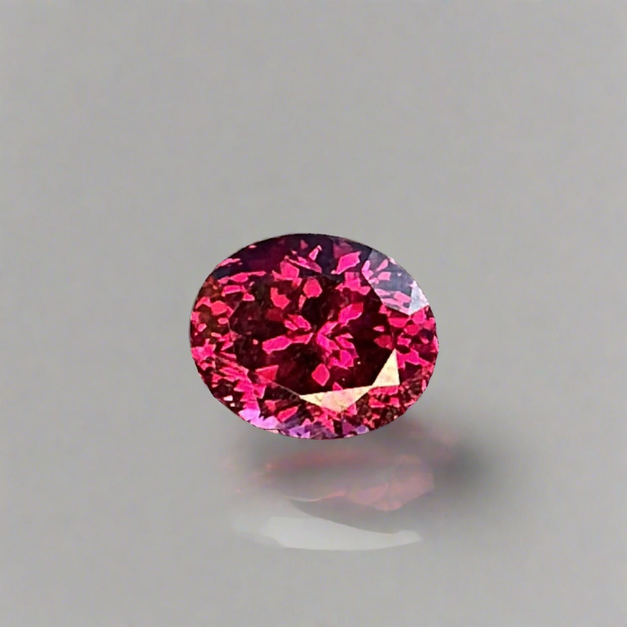 Oval Rhodolite Garnet showing its wonderful purplish red burgundy color