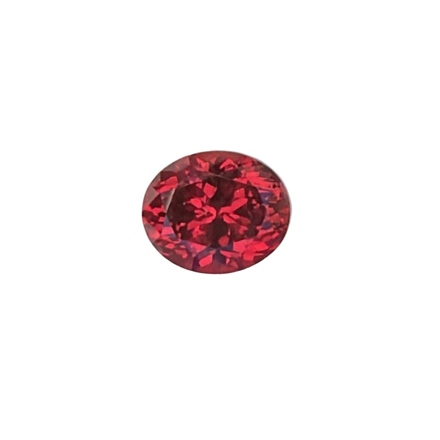 Oval Rhodolite Garnet in neutral lighting