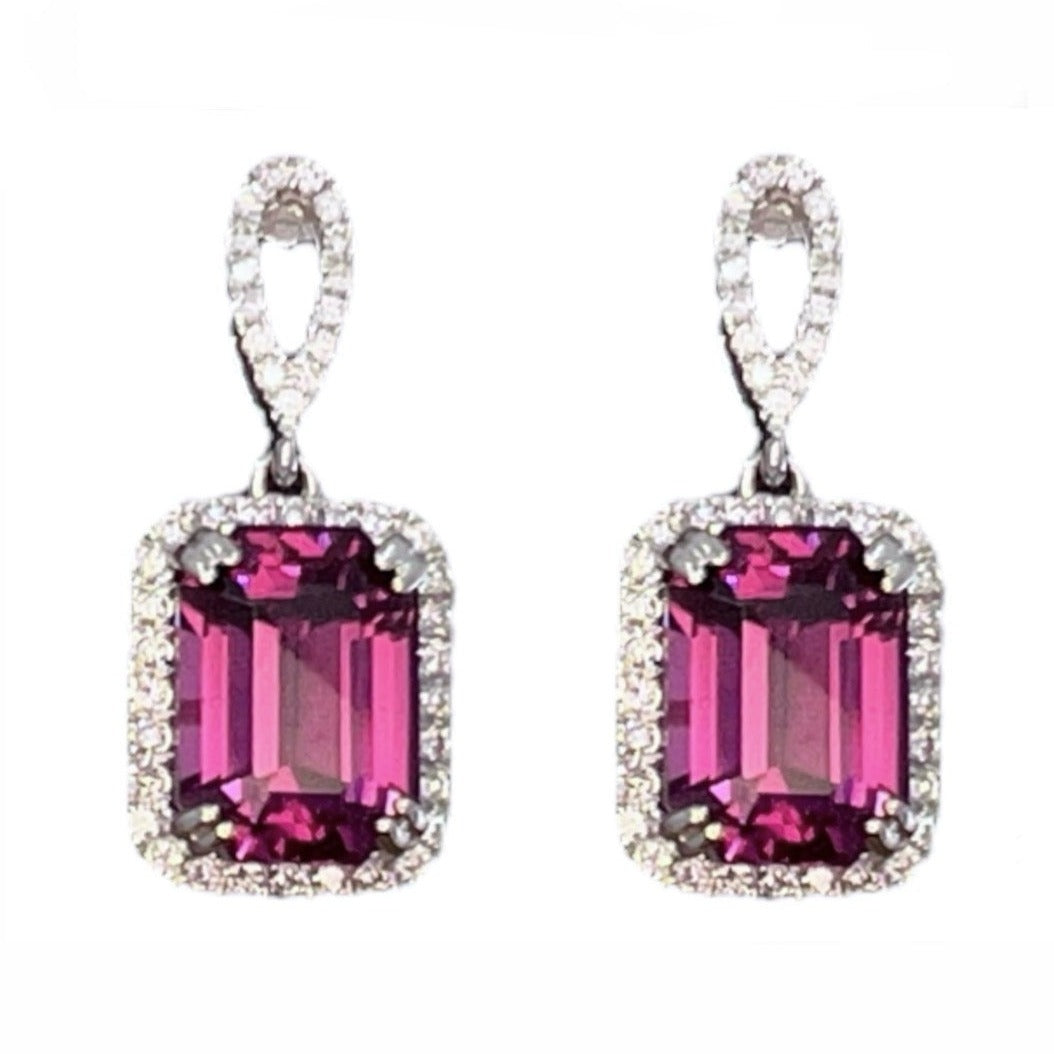 Pendientes colgantes con halo de granate Mahenge