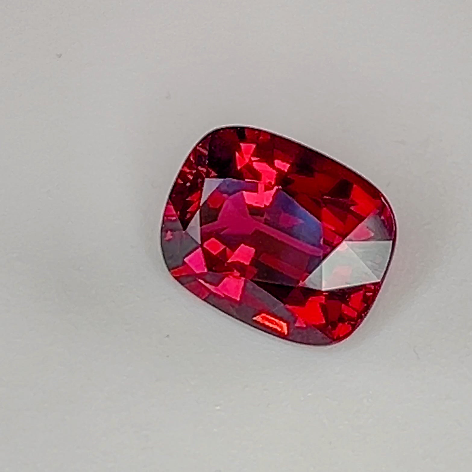 Red Rhodolite Garnet - 8.1 Ct Cushion