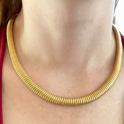 Vintage Tubogas Necklace 18K Yellow Gold - 17.25"