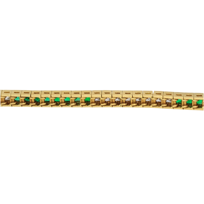 Emerald Diamond Yellow Gold 18K line bracelet