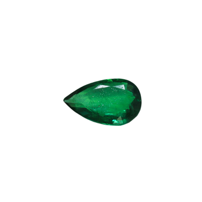 AGL 2.75 carat Zambian pear emerald vivid green