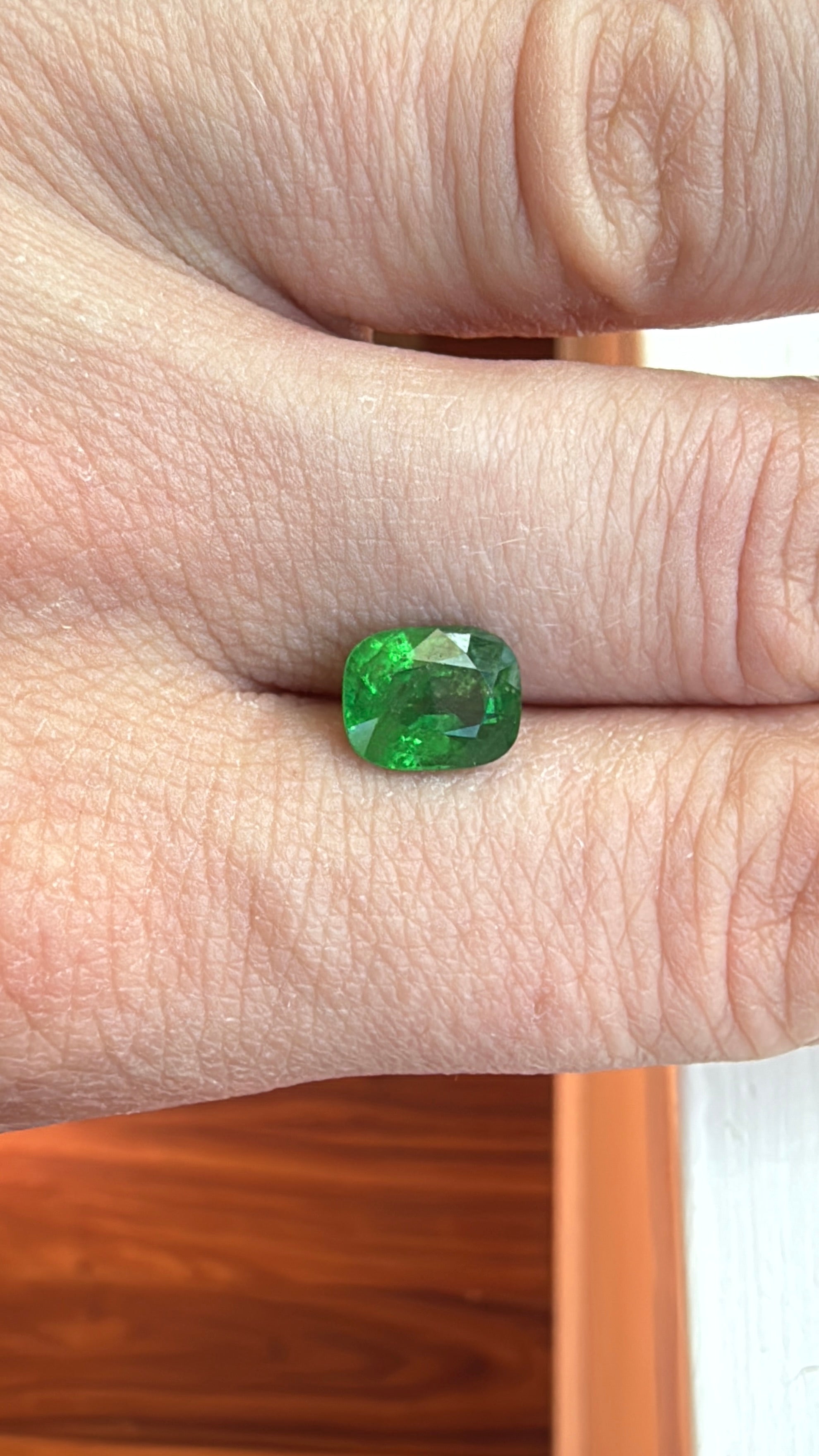 3 Carat Opalescent Tsavorite Cushion