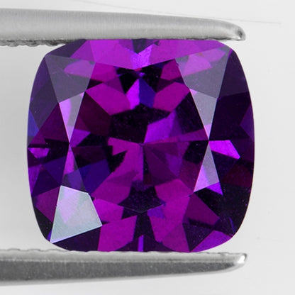 Royal purple rhodolite garnet before mounting front view