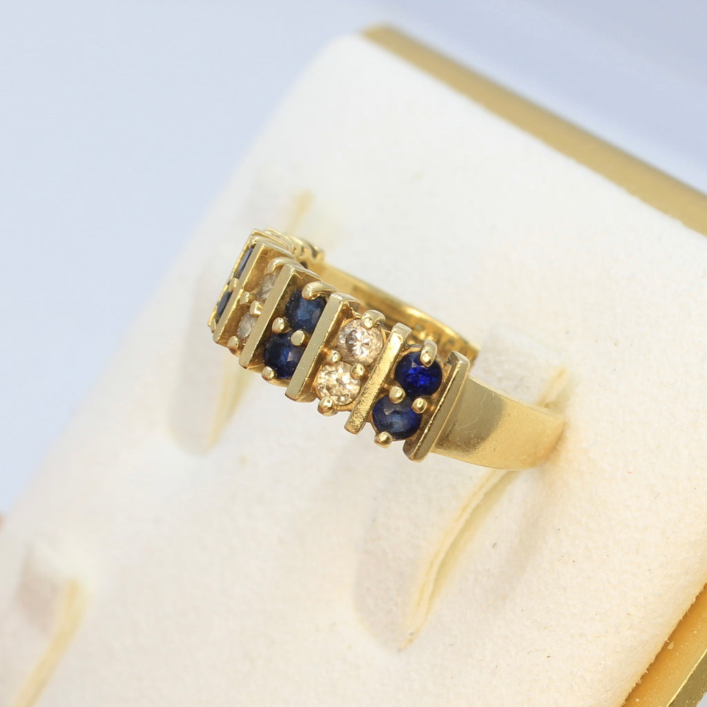 Sapphire Diamond Band Ring