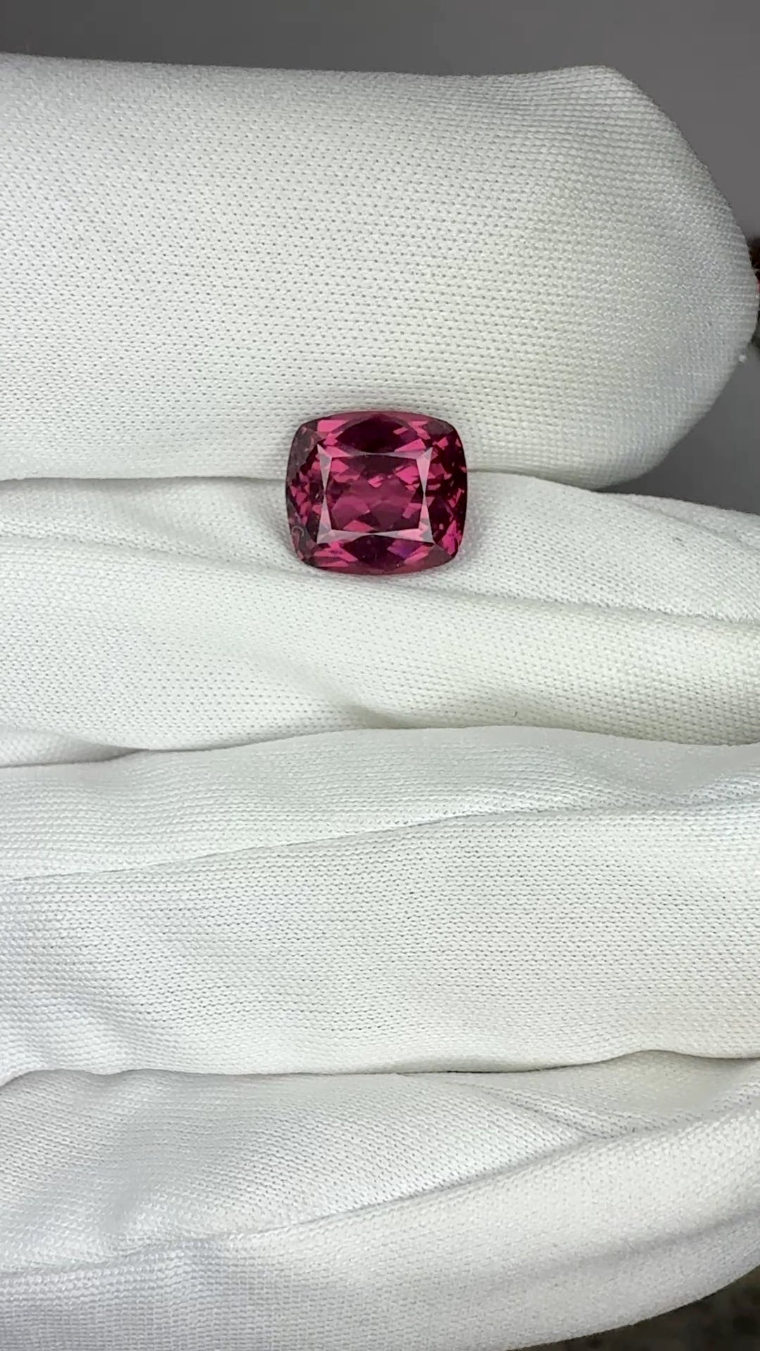 3.7 Carat Cushion Rhodolite Garnet