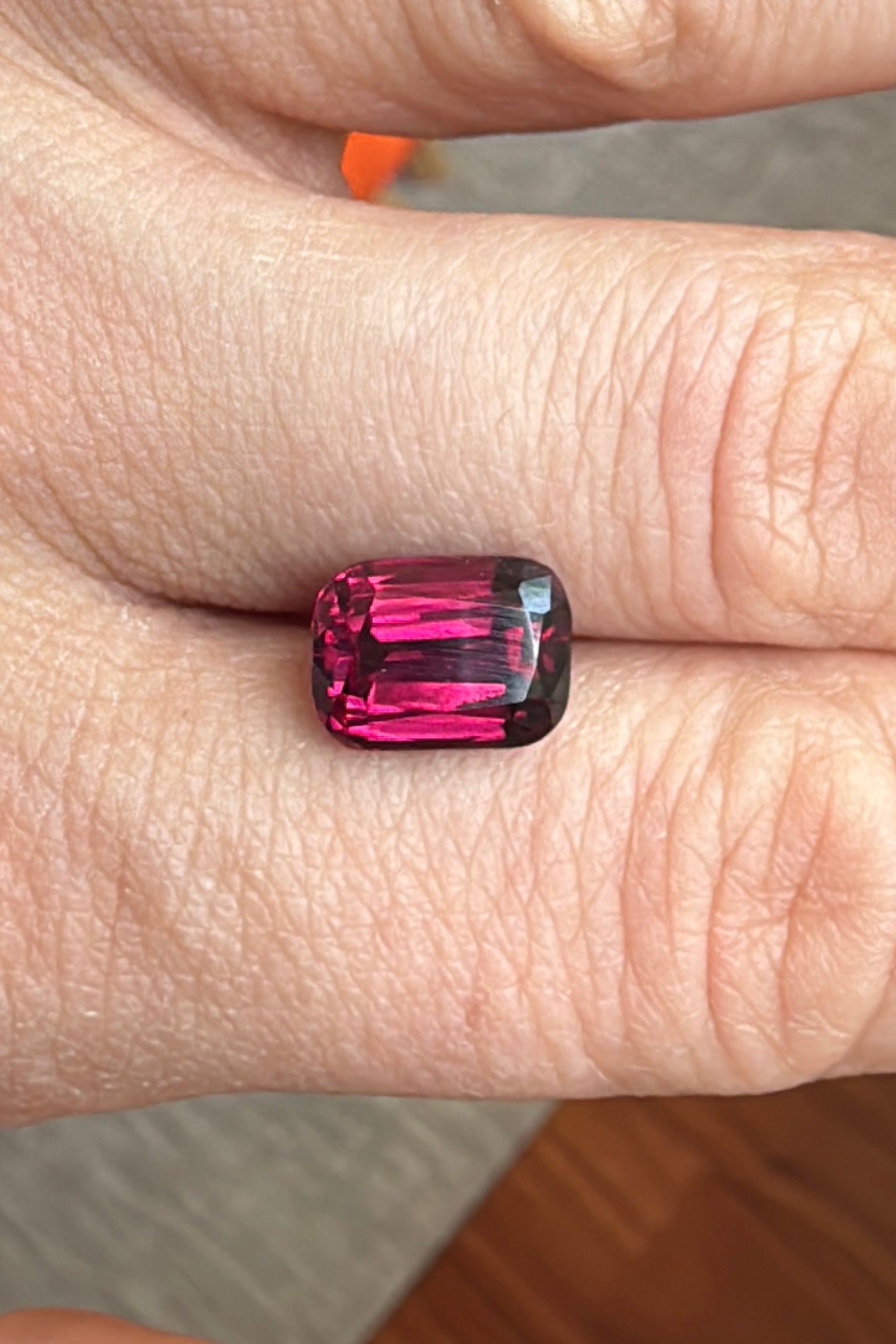 5.9 Carat Rhodolite Garnet Cushion