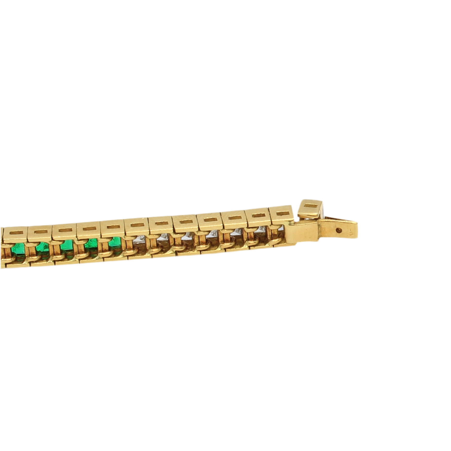 Emerald Diamond Yellow Gold 18K line bracelet