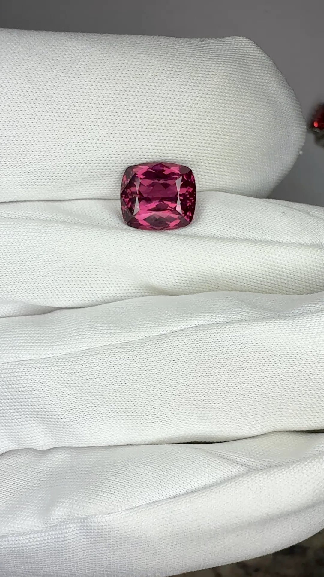 3.7 Carat Cushion Rhodolite Garnet