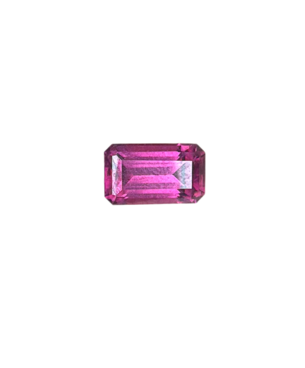 magenta spinel 3 carat aig certified octagon emerald step cut