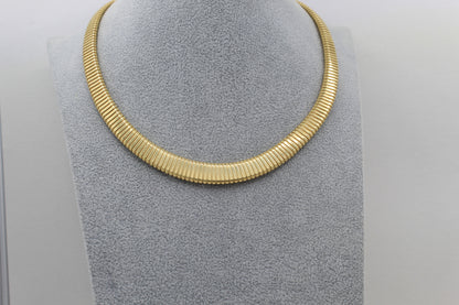 Graduated Tubogas Necklace - 14K Yellow Gold - 17”