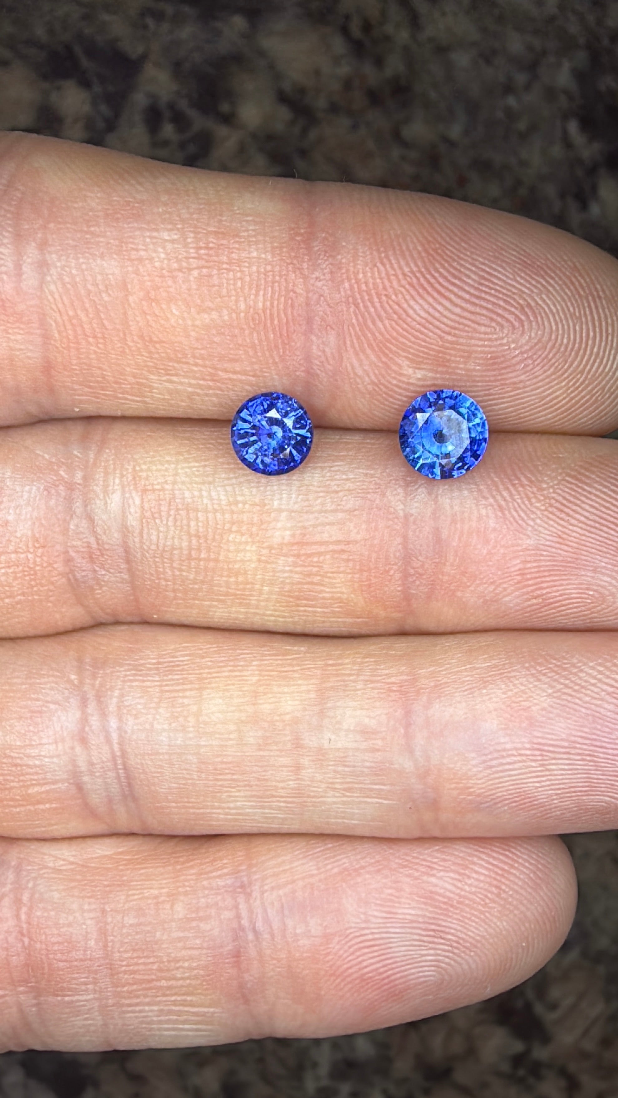 blue ceylon cornflower blue heat sapphire round pair brilliant natural