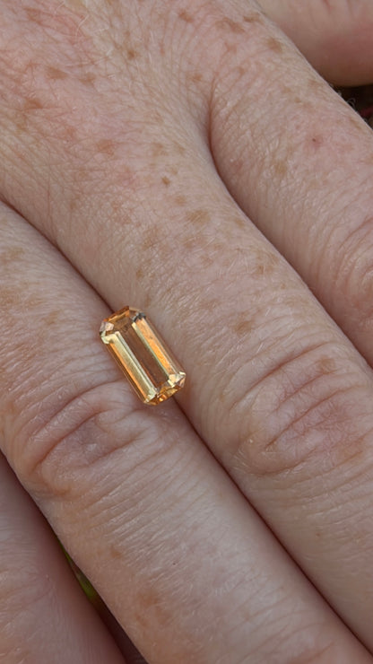 Orange imperial topaz emerald cut 