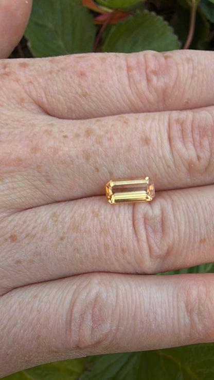 Orange imperial topaz emerald cut 