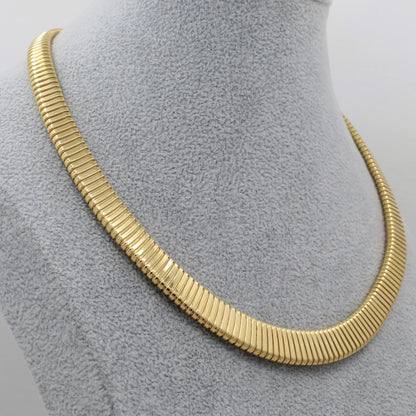 Graduated Tubogas Necklace - 14K Yellow Gold - 17”