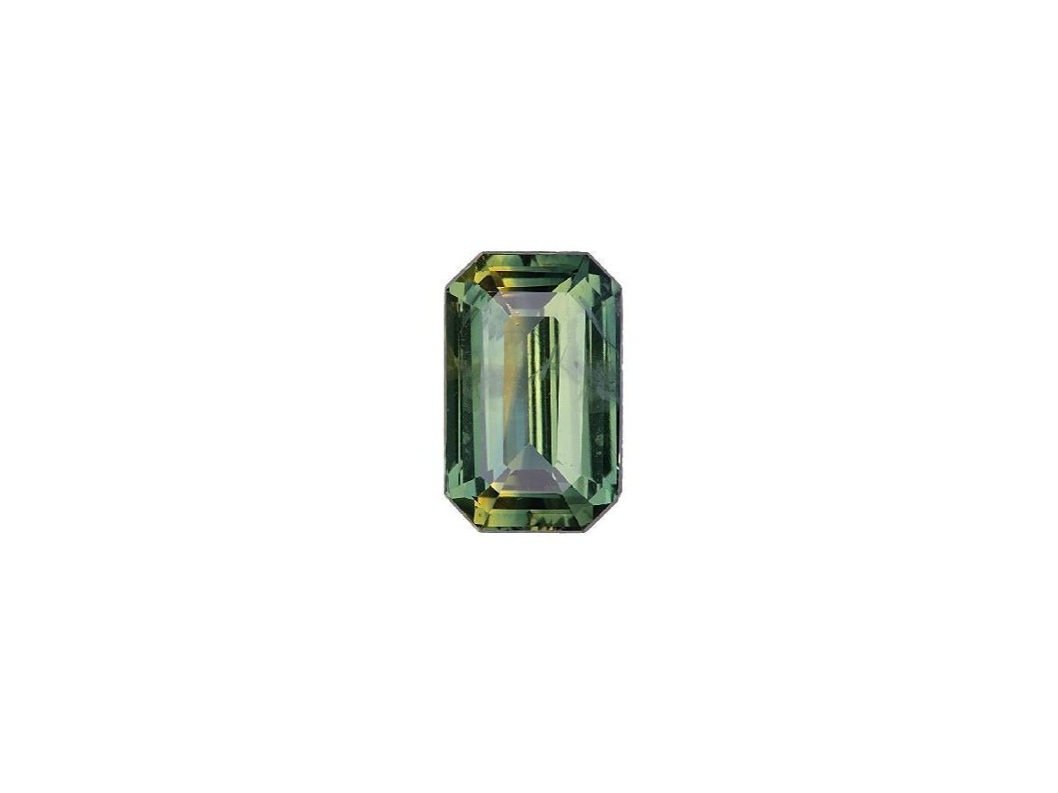 GIA green sapphire octagon emerald heated natural report step cut