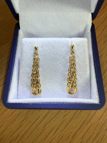 Vintage Drop Earrings - 14K Yellow Gold