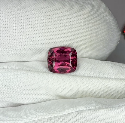 3.7 Carat Cushion Rhodolite Garnet