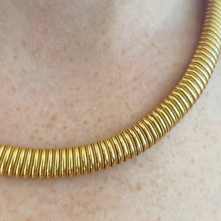 Vintage Tubogas Necklace 18K Yellow Gold - 17.25"