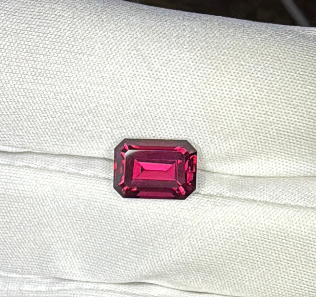 Rhodolite Garnet purplish red emerald octagonal cut loose gemstone