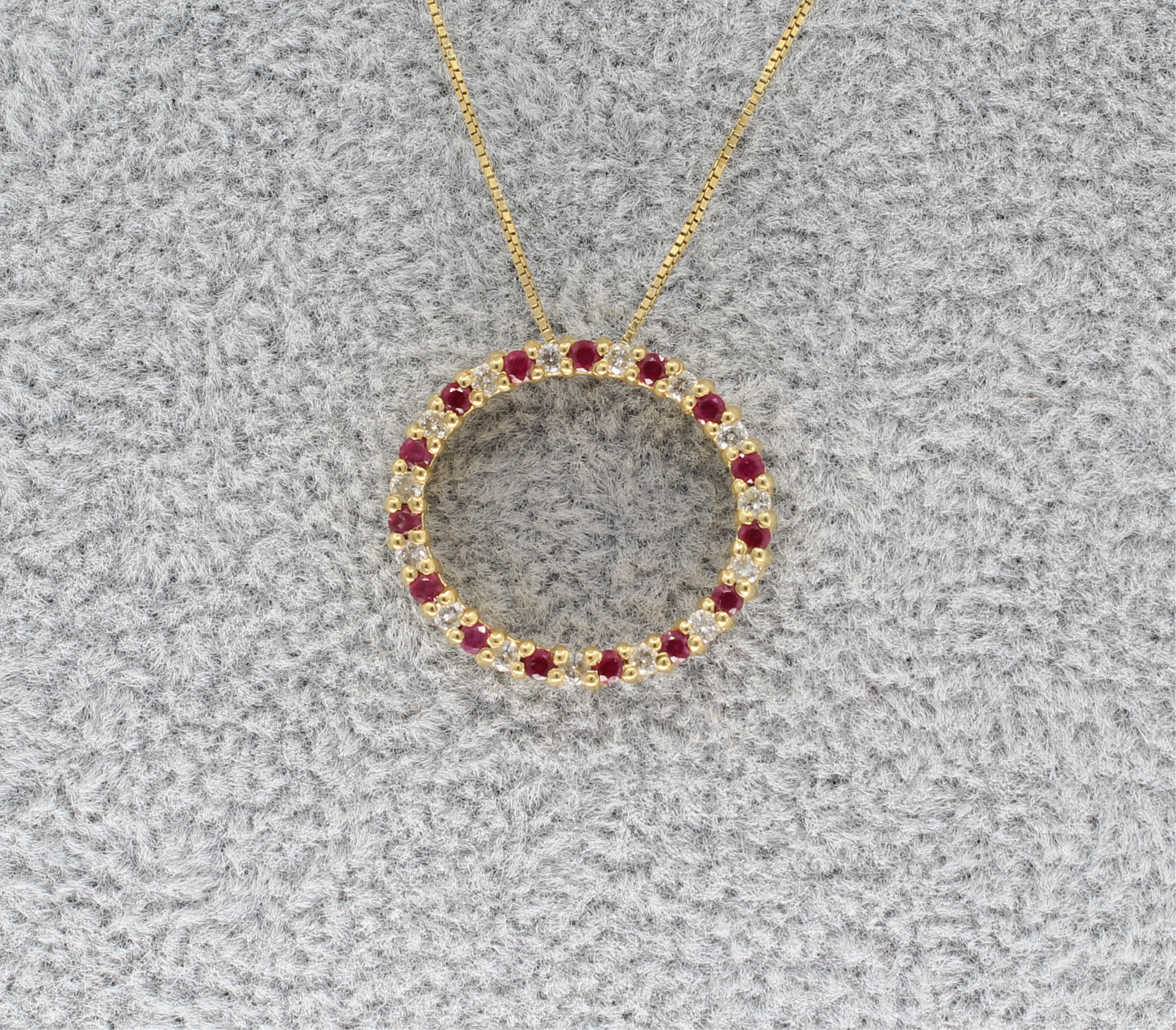 Ruby and Diamond Pendant and Necklace