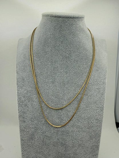 Custom Gold Listing - Box, Snake, Omega Chains and Hoop Earrings