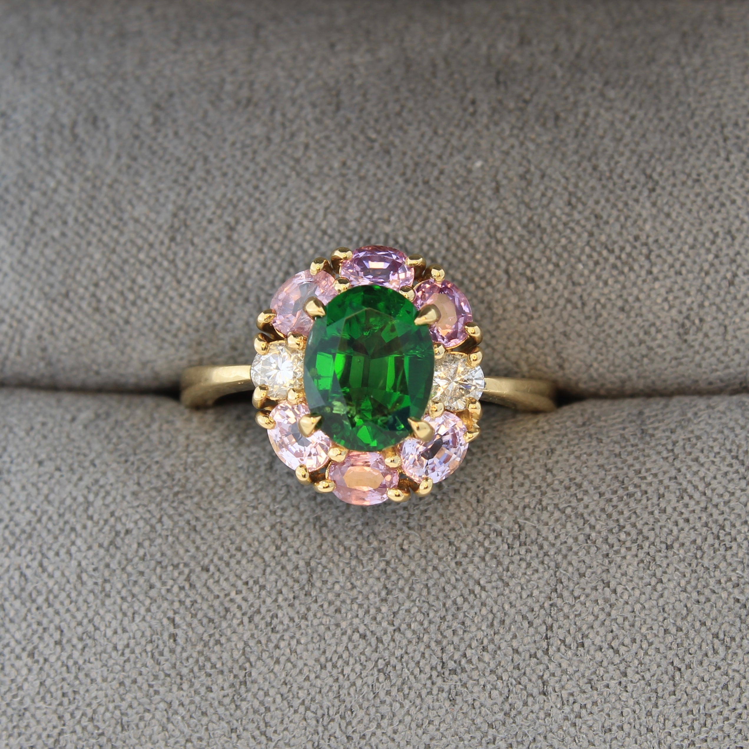 Close of view of this chrome tourmaline ring