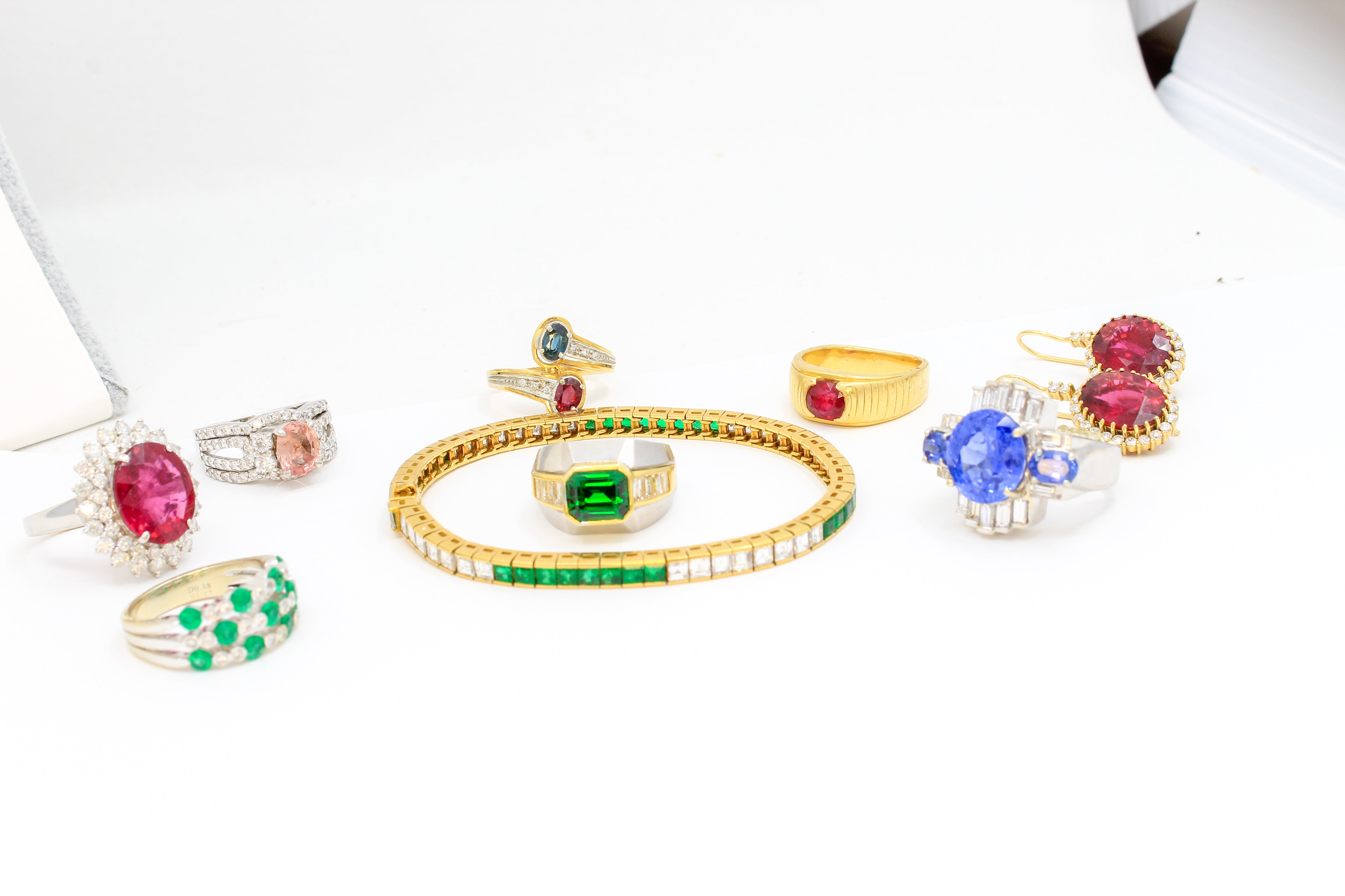 tsavorite, emerald, ruby and sapphire jewelry, rubellite tourmaline, gemstone rings, bracelets and earrings