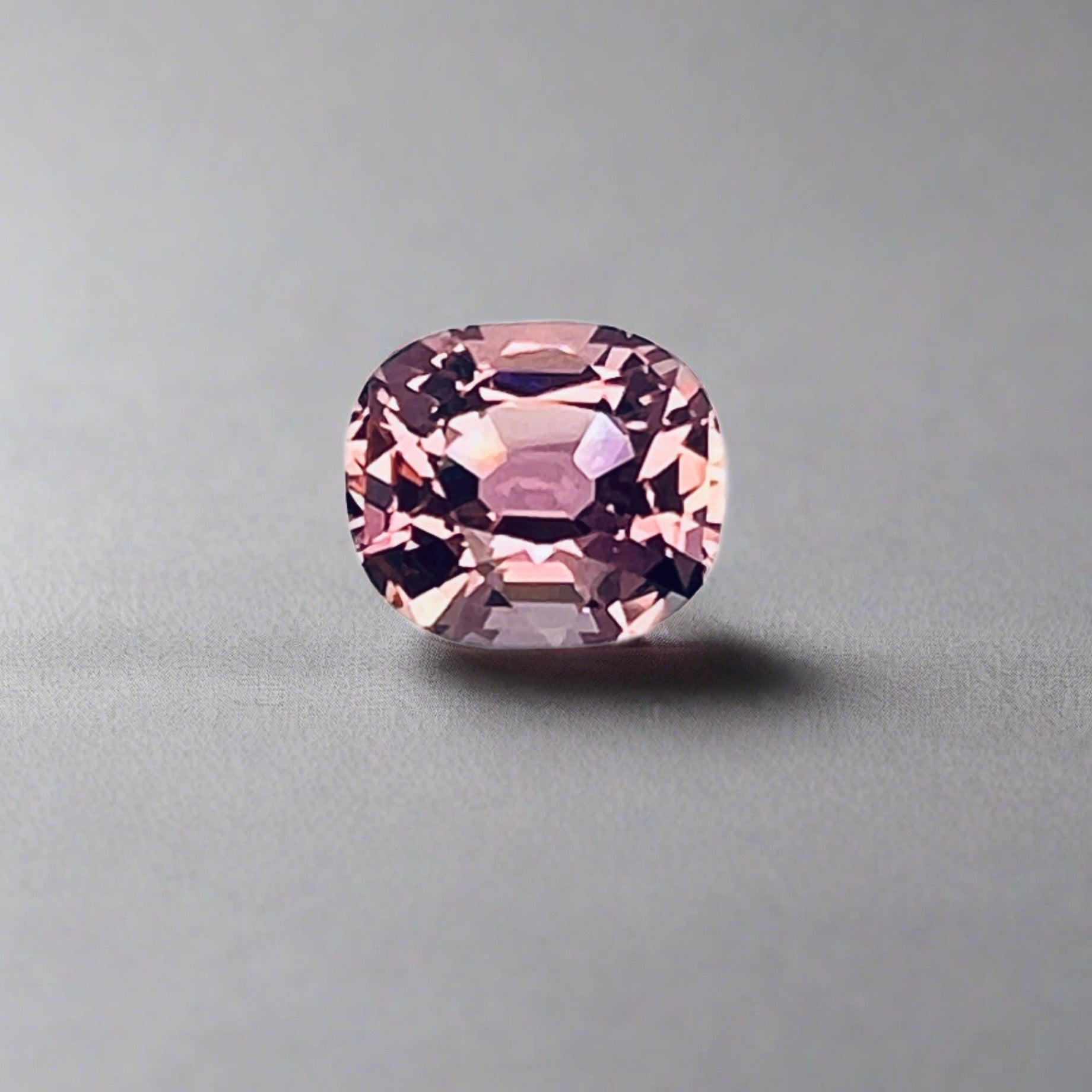Pink tourmaline looking directly at the stone.