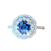 Cobalt Blue Spinel Engagement Ring in 18k white gold