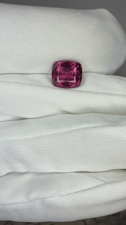 3.7 Carat Cushion Rhodolite Garnet