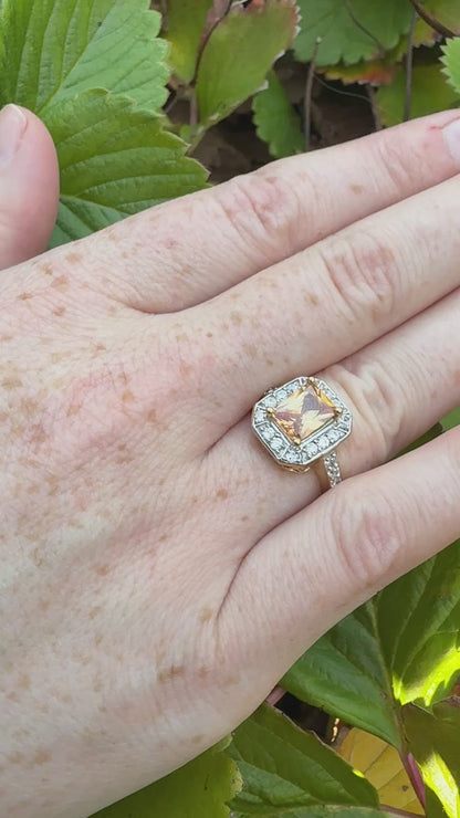 imperial topaz diamond and gold ring on hand video