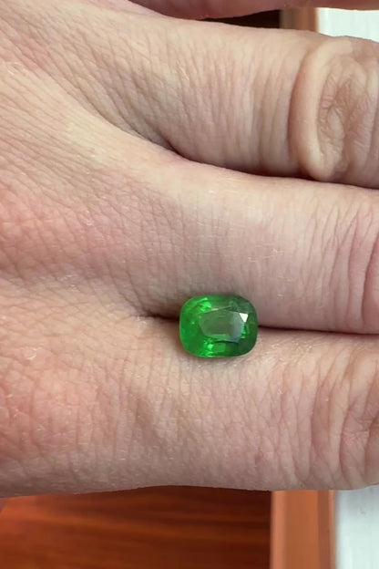 3 Carat Opalescent Tsavorite Cushion