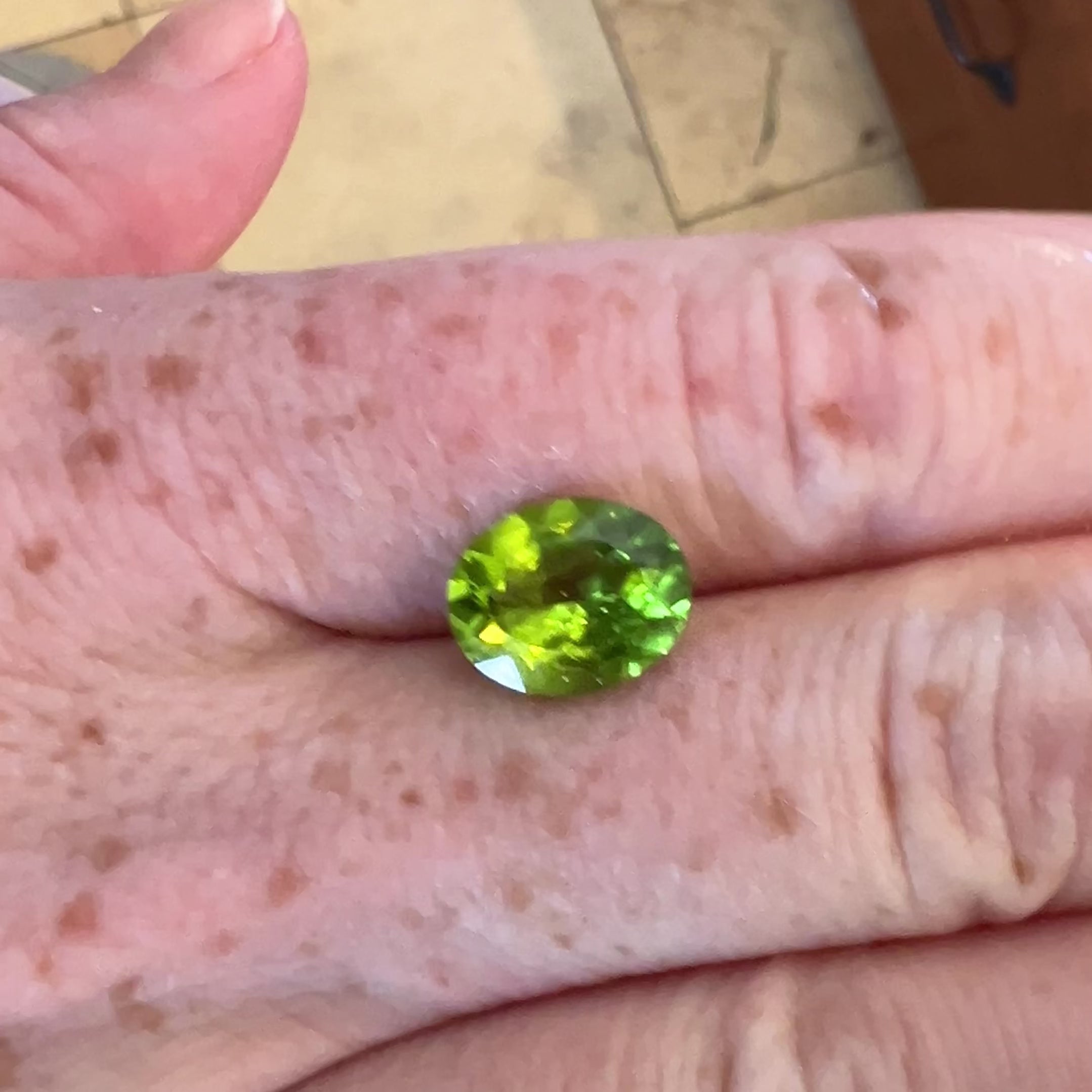 Lime Green Peridot - 3.5 Carat Oval - Close to 11 x 9mm