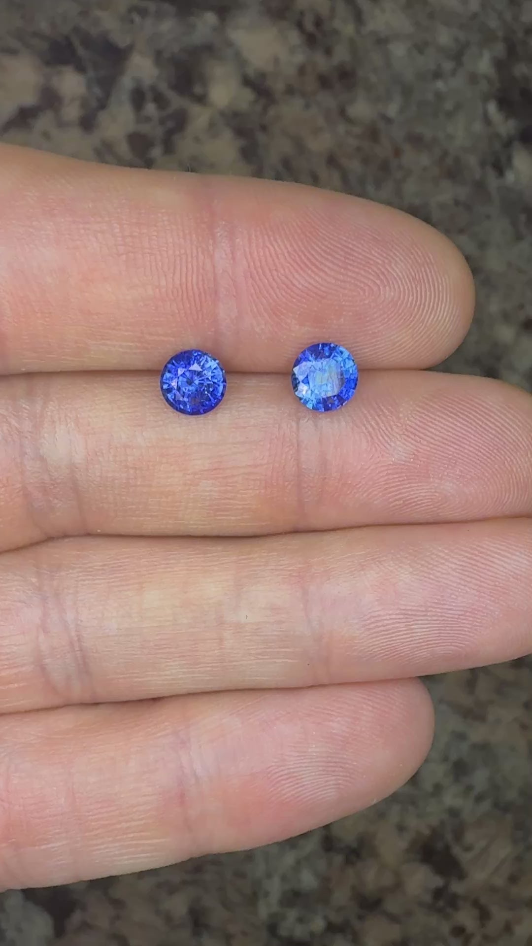 ceylon natural cornflower blue heated sapphire round pair brilliant natural video indoor lighting video